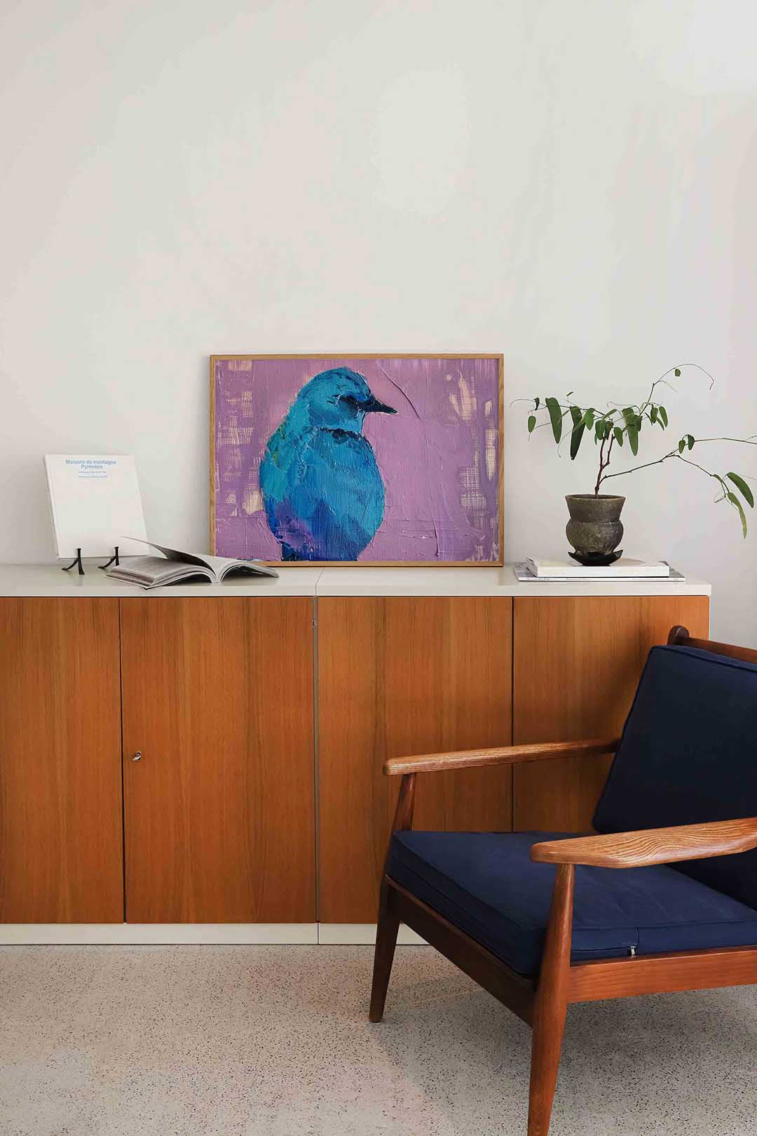 Blauwe vogel Poster