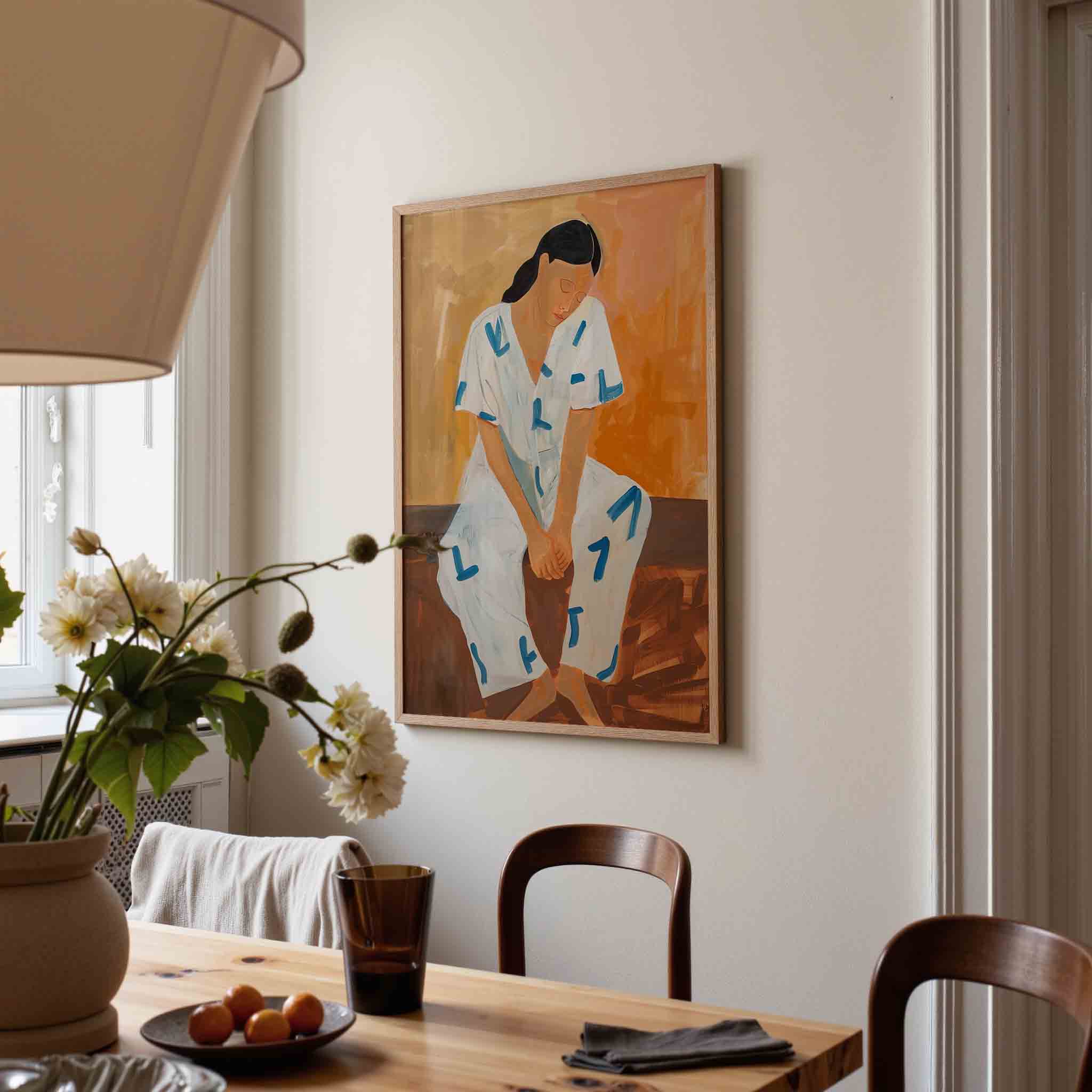 Zittende figuur Poster