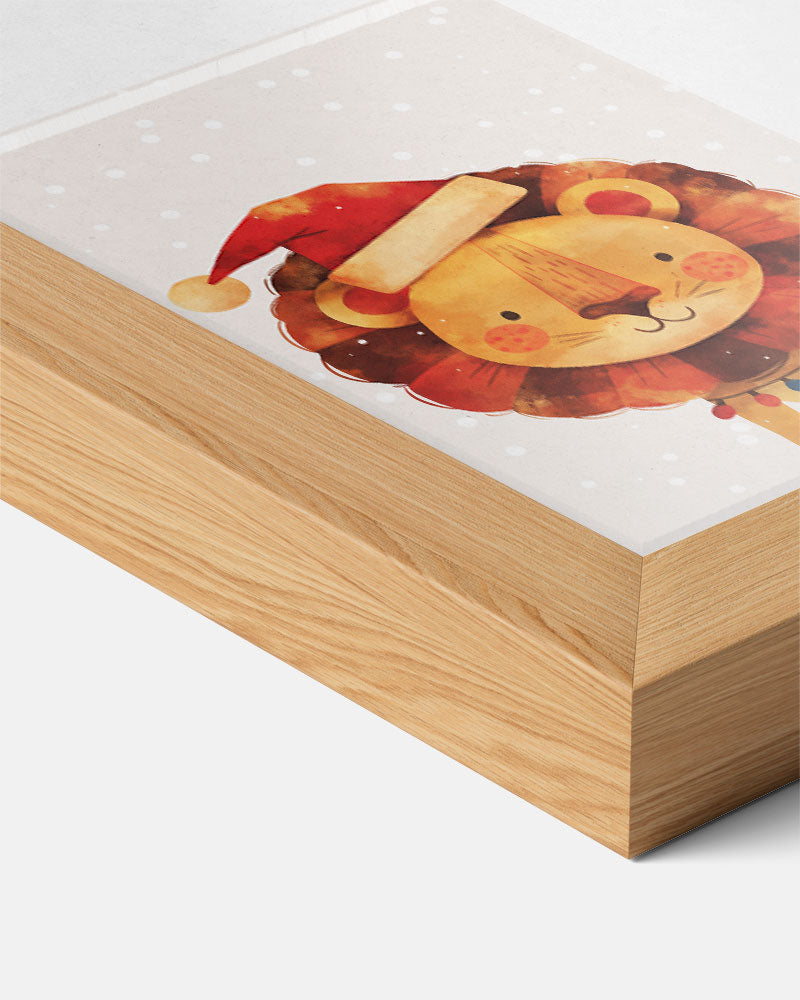 Kerstleeuw Feestposter-WallArtistic