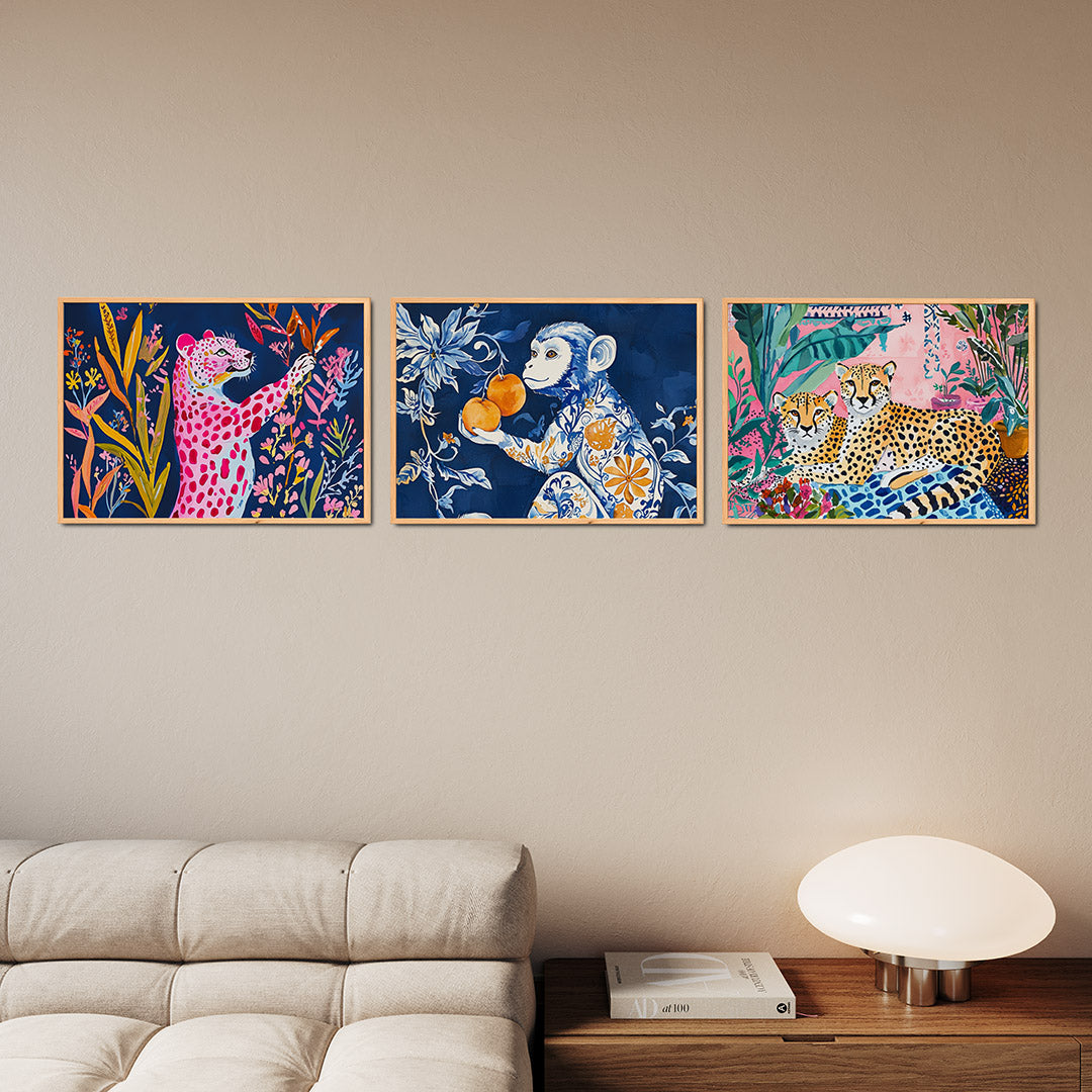 Kleurrijke dierentuin Posterset
