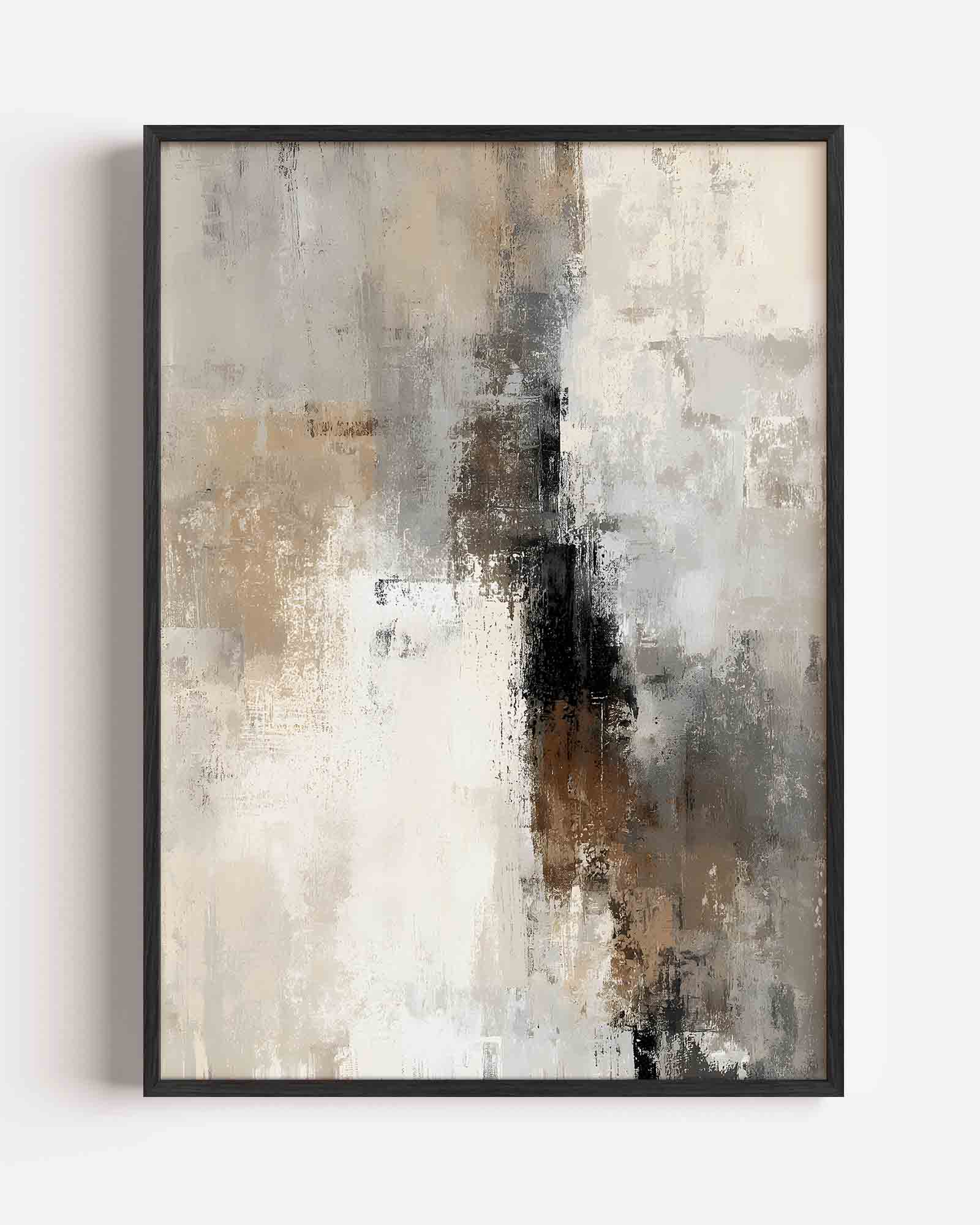Abstracte beige en grijze Poster