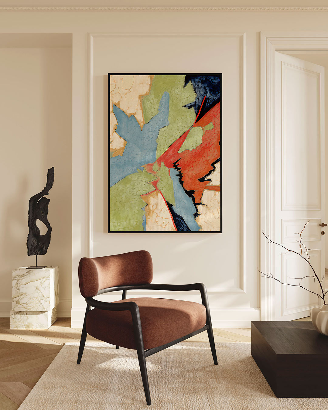 Dynamische kleurencompositie Kunstwerk