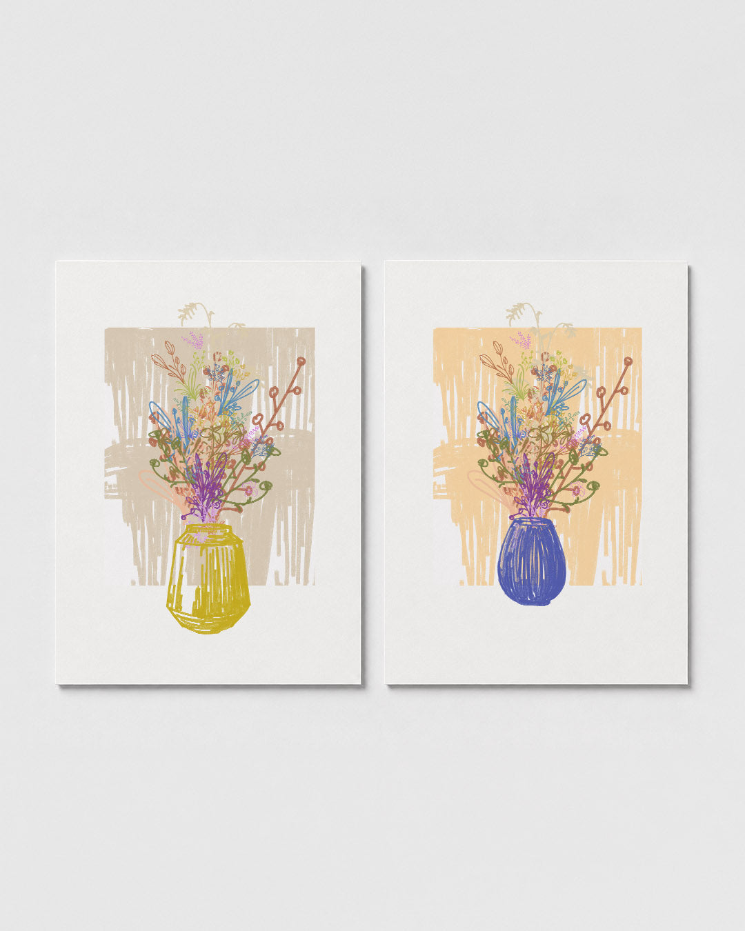 Bloemrijke lijnen Posterset