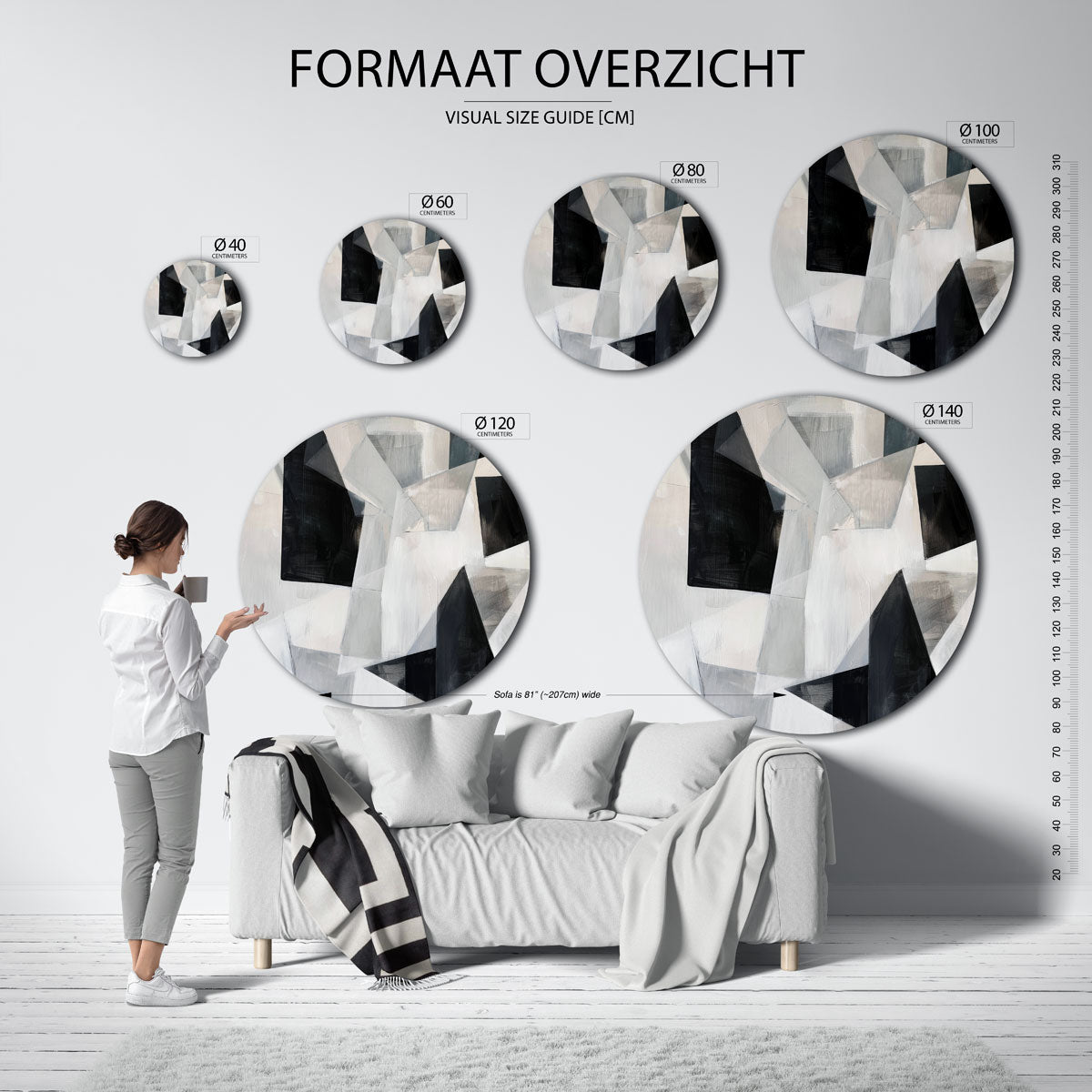 Abstracte vormen Muurcirkel