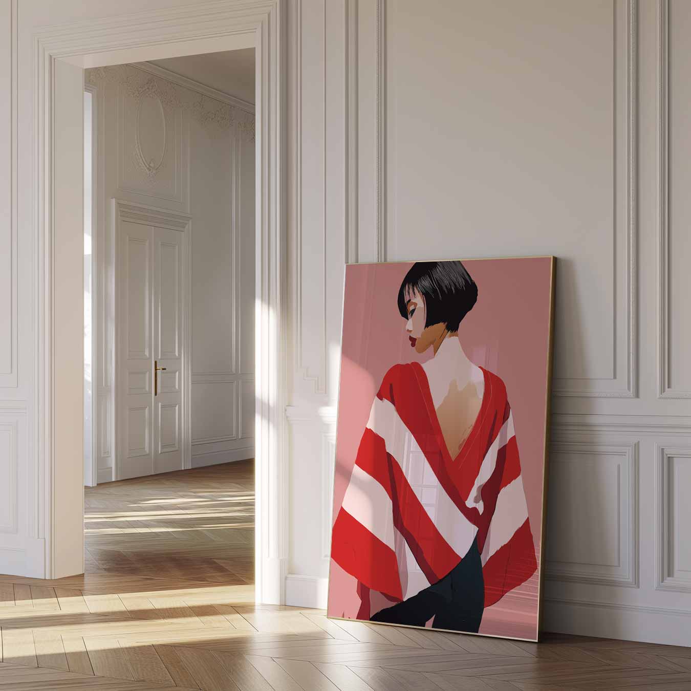 Stijlvolle Retro-Chique Vrouw Poster-WallArtistic