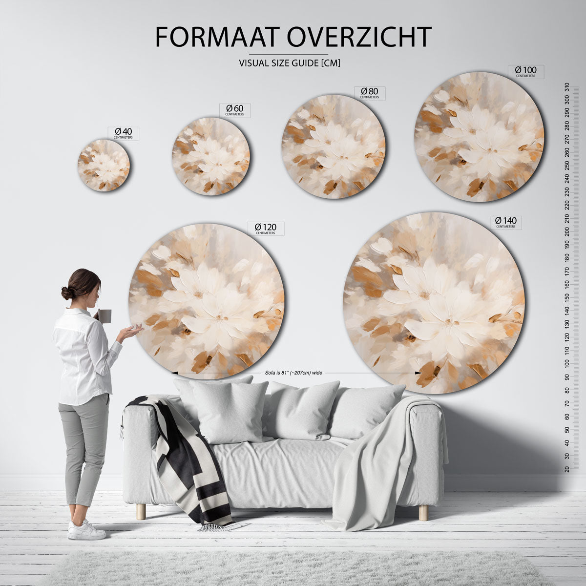 Bloemmotief Muurcirkel