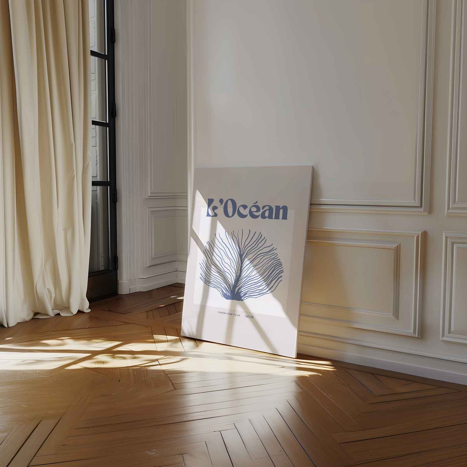 L'Océan - Bloem van de Zee Kunstwerk-canvas-dibond-plexiglas-wanddecoratie-WallArtistic