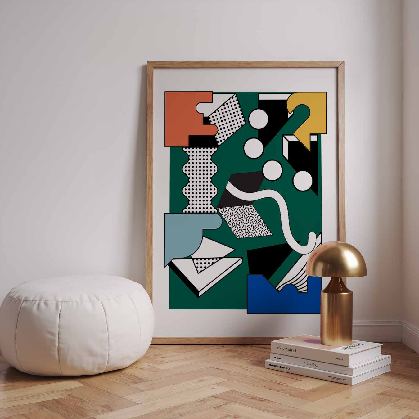 Retro Abstracte Geometrische Poster-WallArtistic