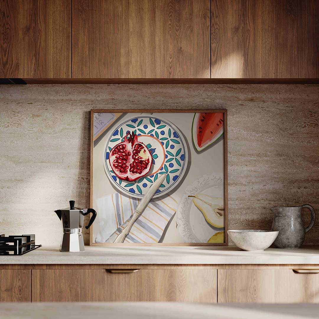 Fruit en servies Poster