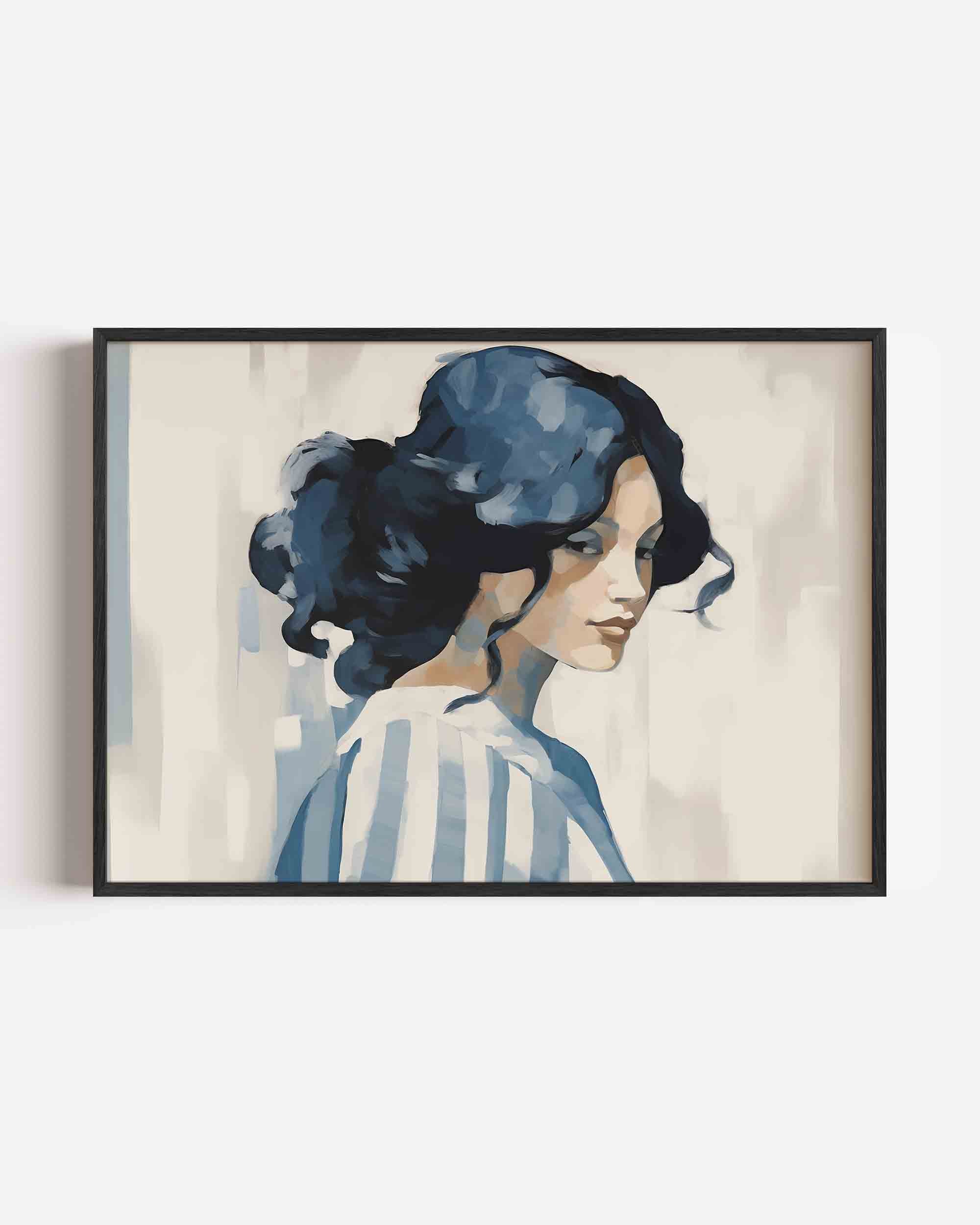 Vrouw met blauwe haren Poster