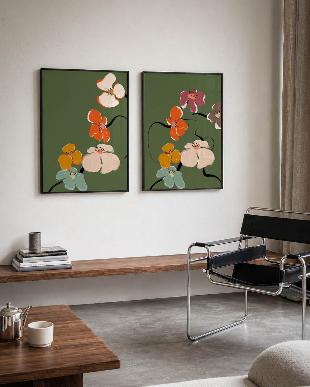Bloemrijke lijnen Posterset
