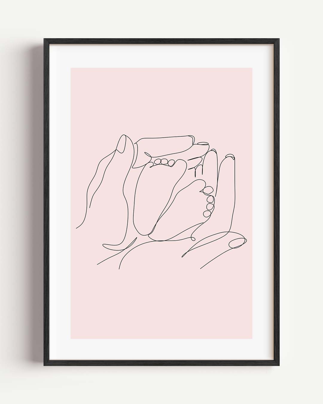Liefdevolle Omhelzing Lijntekening Poster-WallArtistic