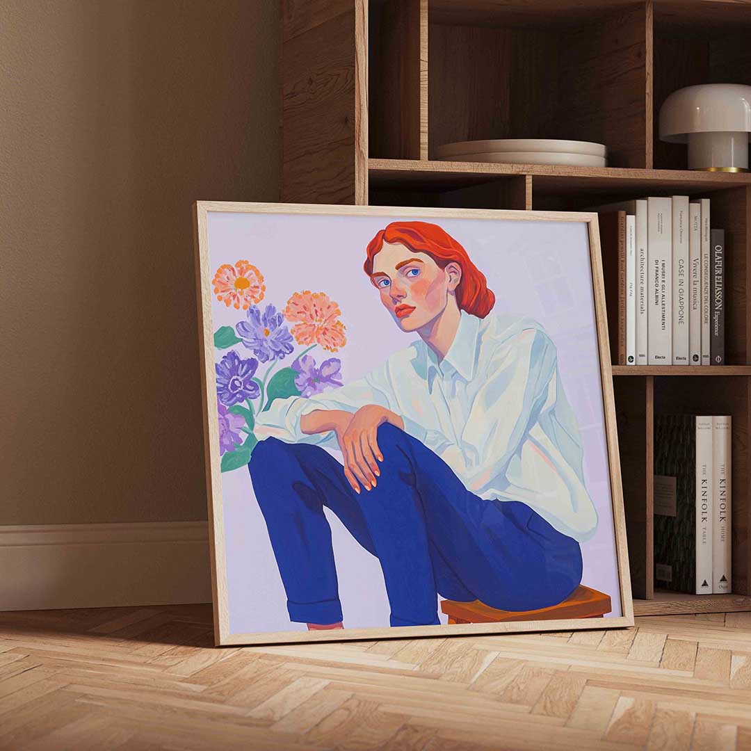Vrouw met bloemen Poster