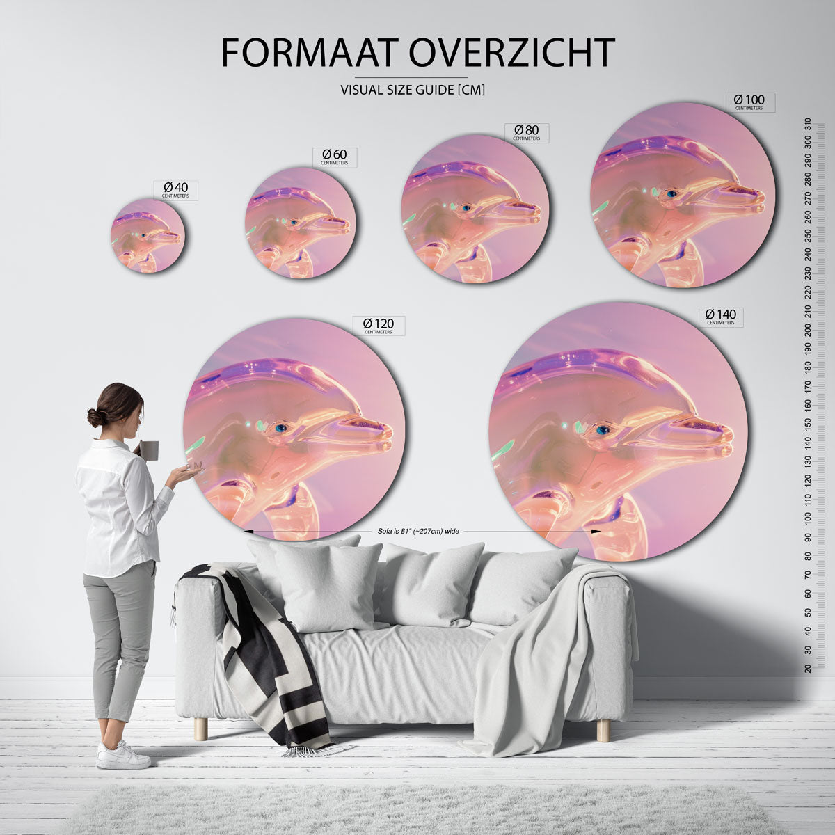 Glazen dolfijn Muurcirkel