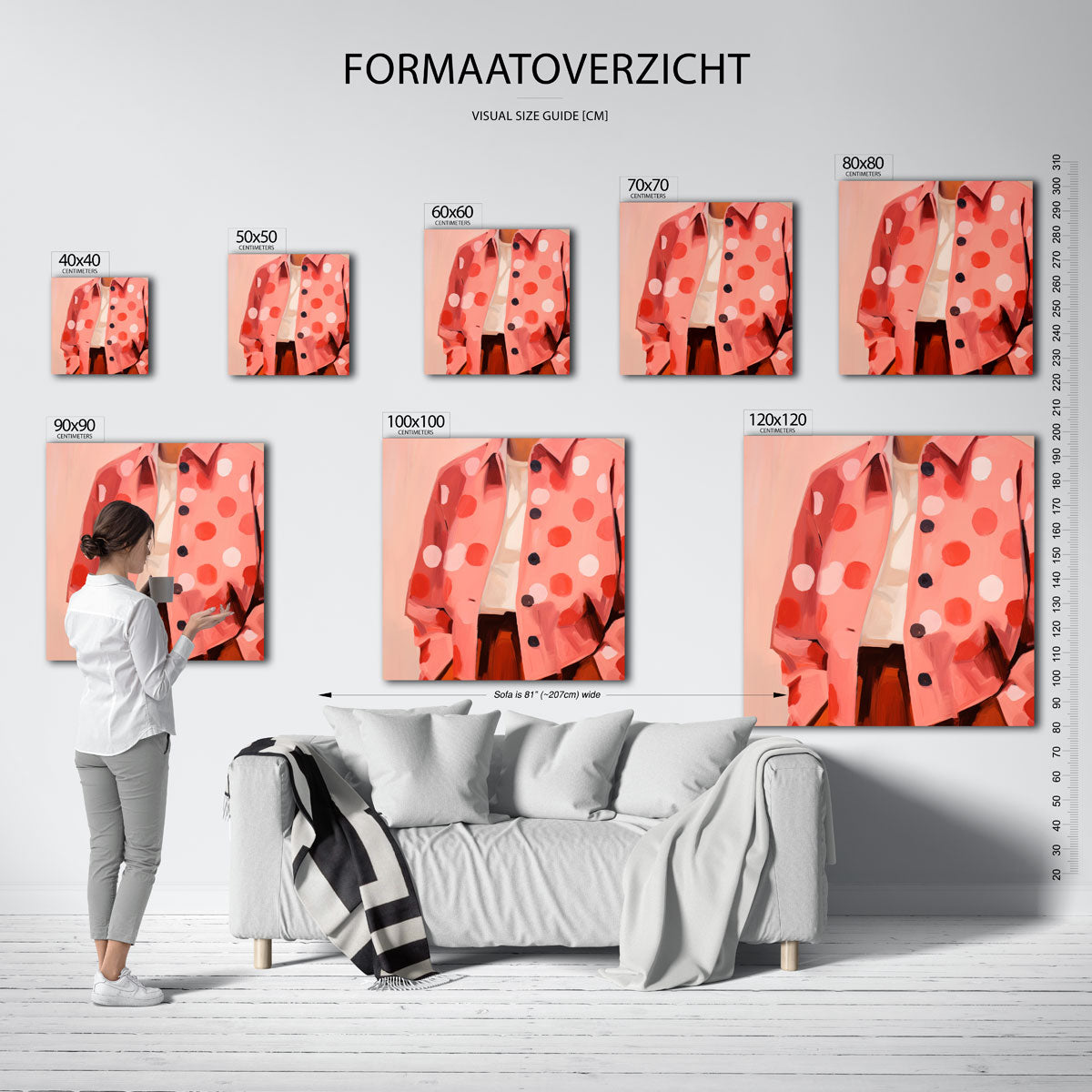 Roze jas met stippen Poster