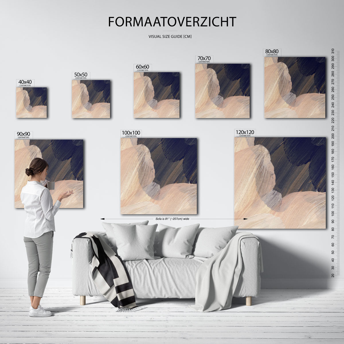 Abstracte penseelstreken Poster