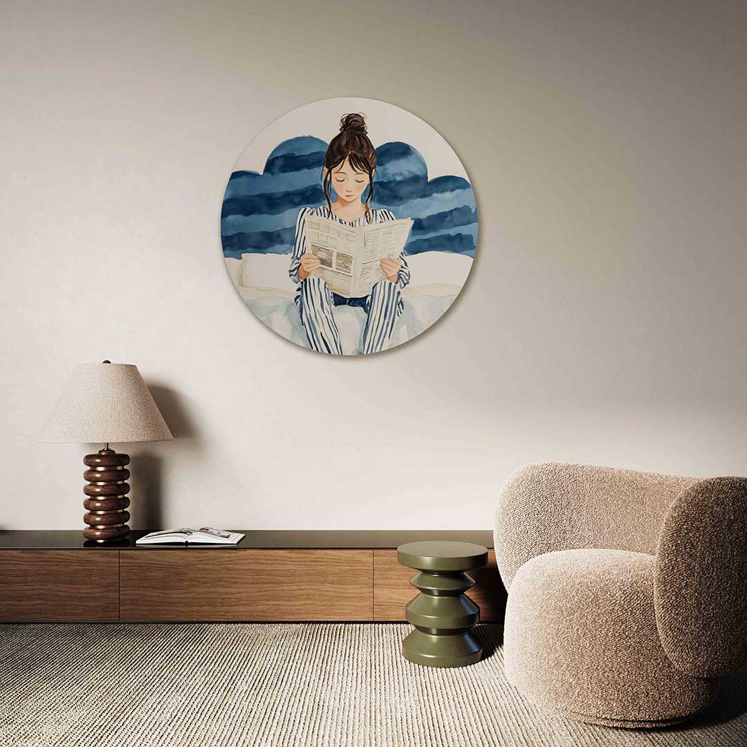 Lezende vrouw Muurcirkel