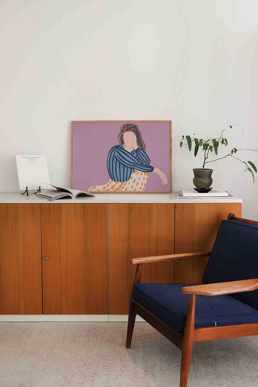 Gestreepte trui en stippen rok Poster