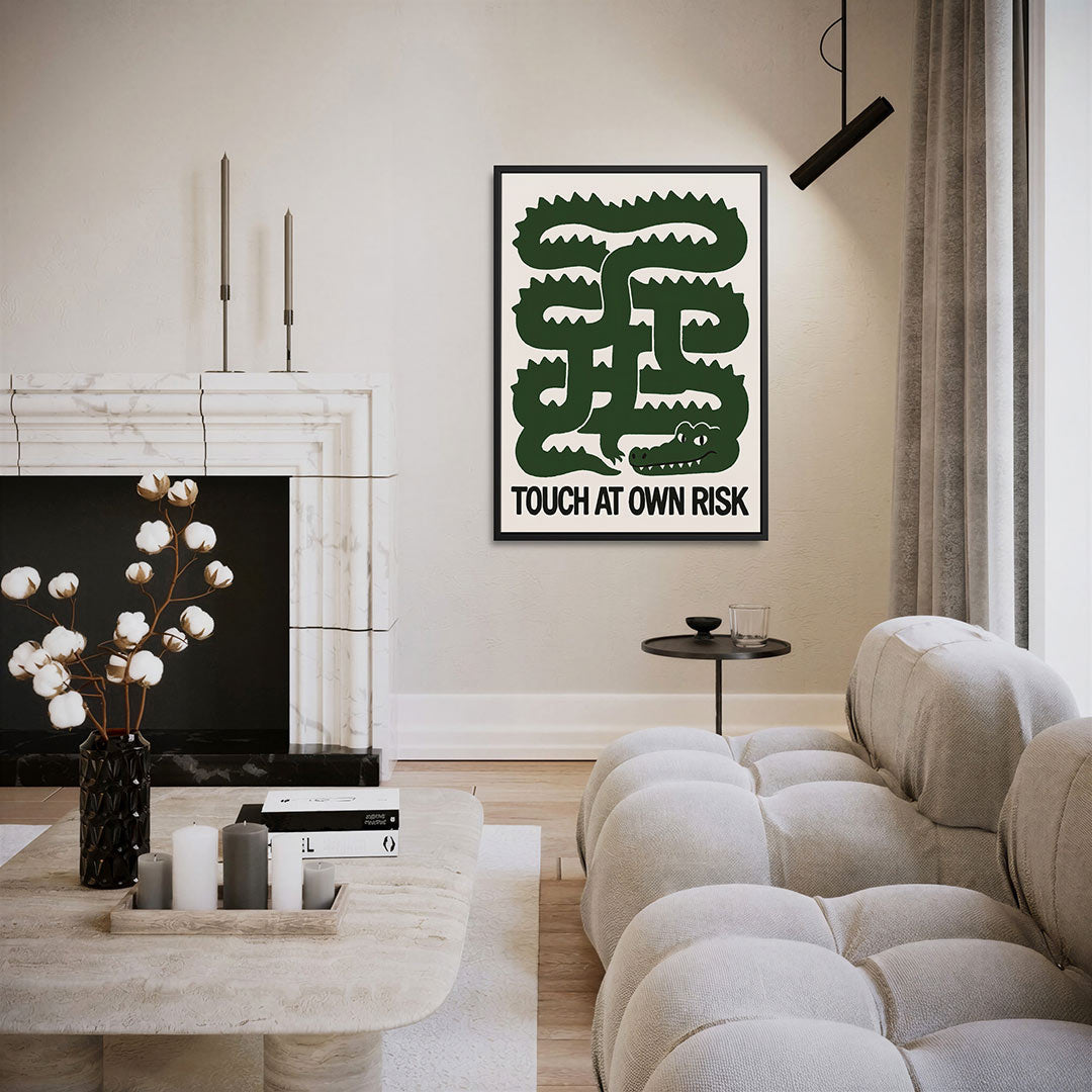 Speelse krokodil illustratie Kunstwerk
