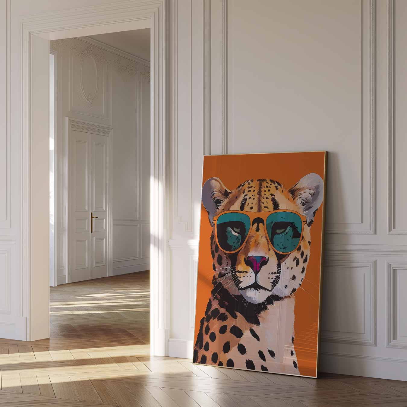 Hippe Cheetah Met Zonnebril Poster-WallArtistic