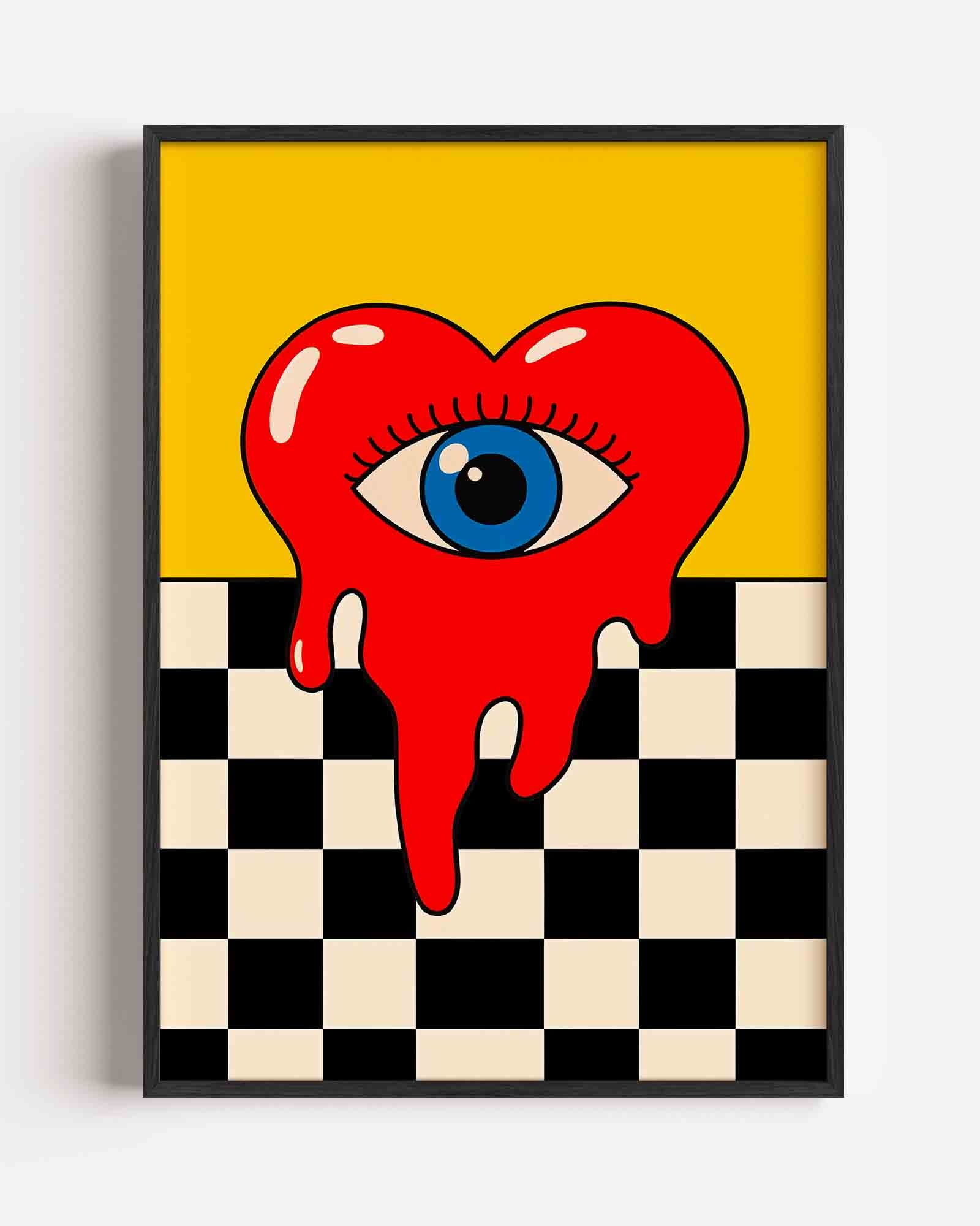 Hartvorm met oog Poster