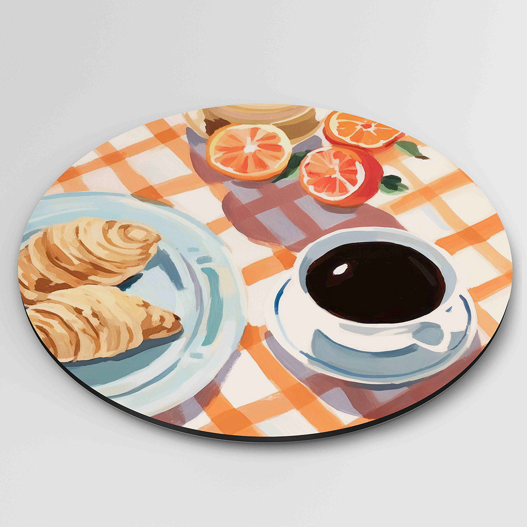 Ontbijt met croissants Muurcirkel