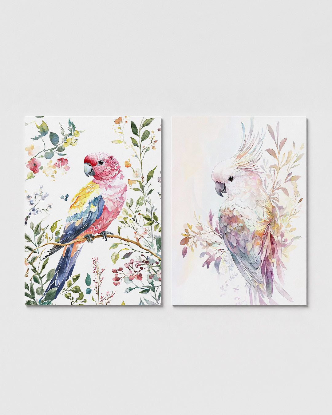 Vogel en bloemen Posterset