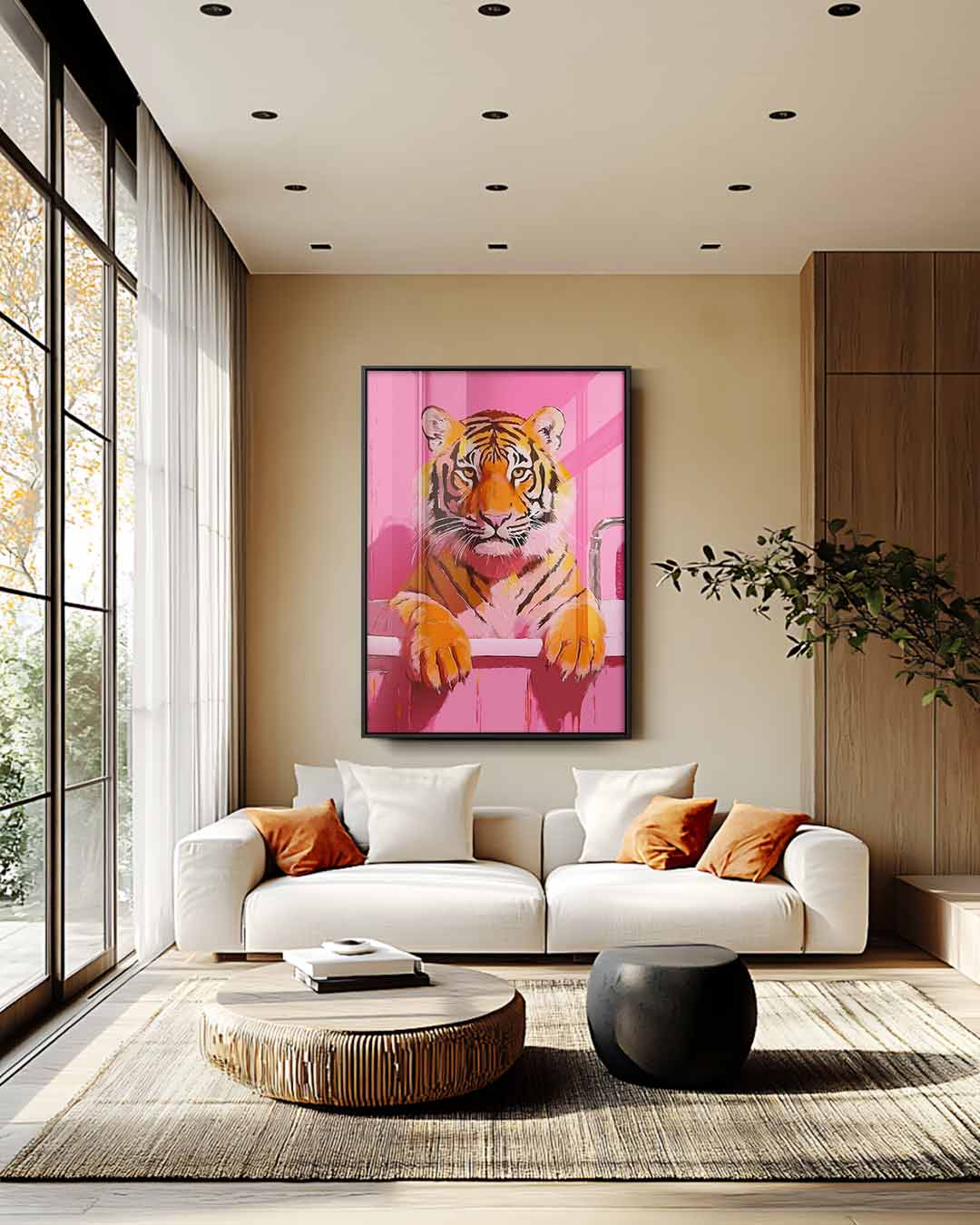 Kunstwerk „Tiger im Bad“