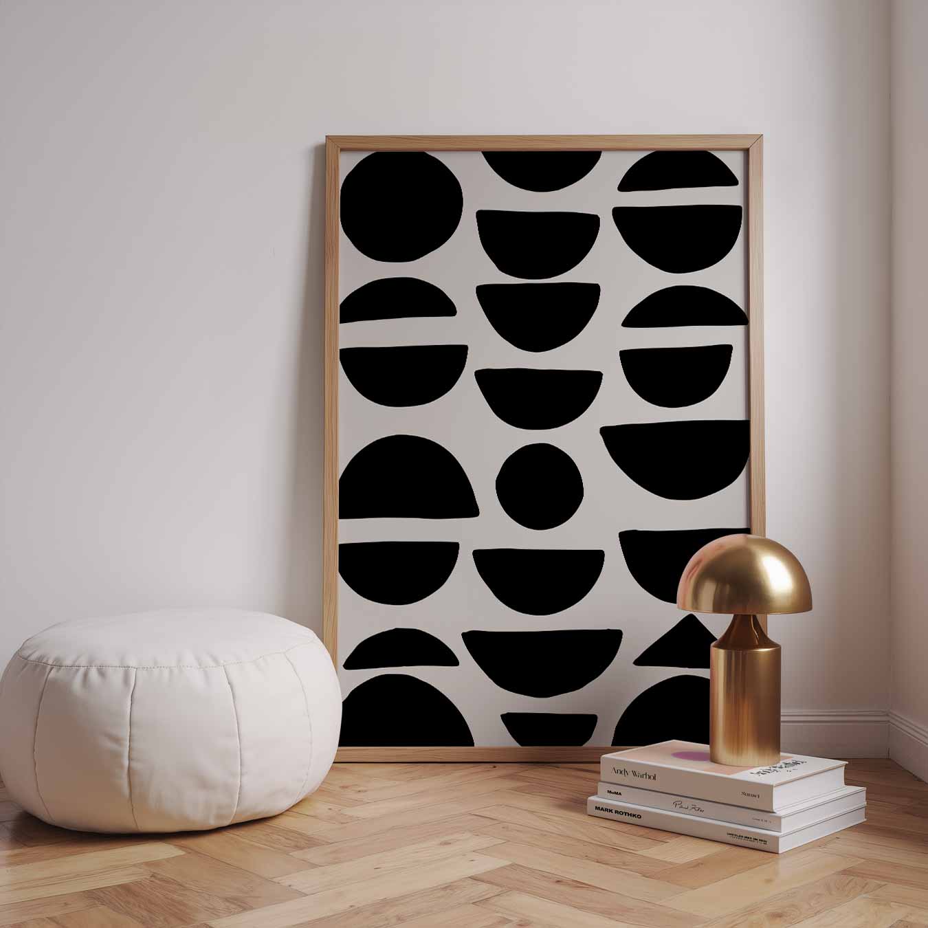Moderne Zwart-Wit Geometrische Poster-WallArtistic