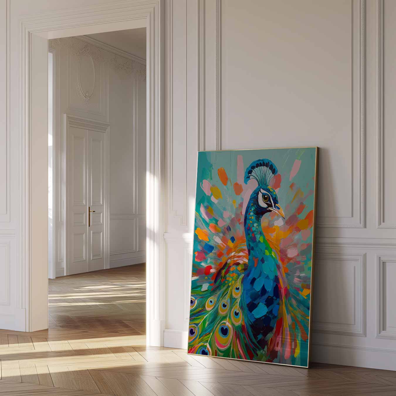 Kleurrijke Pauw Kunstposter-WallArtistic
