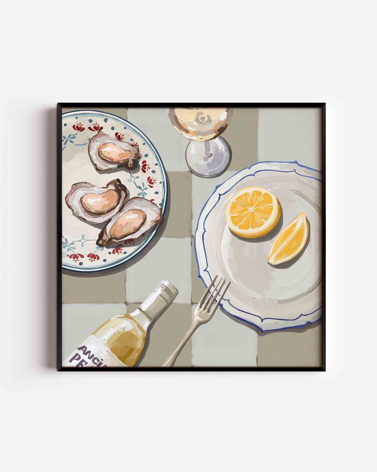 Oesters en citroen Poster