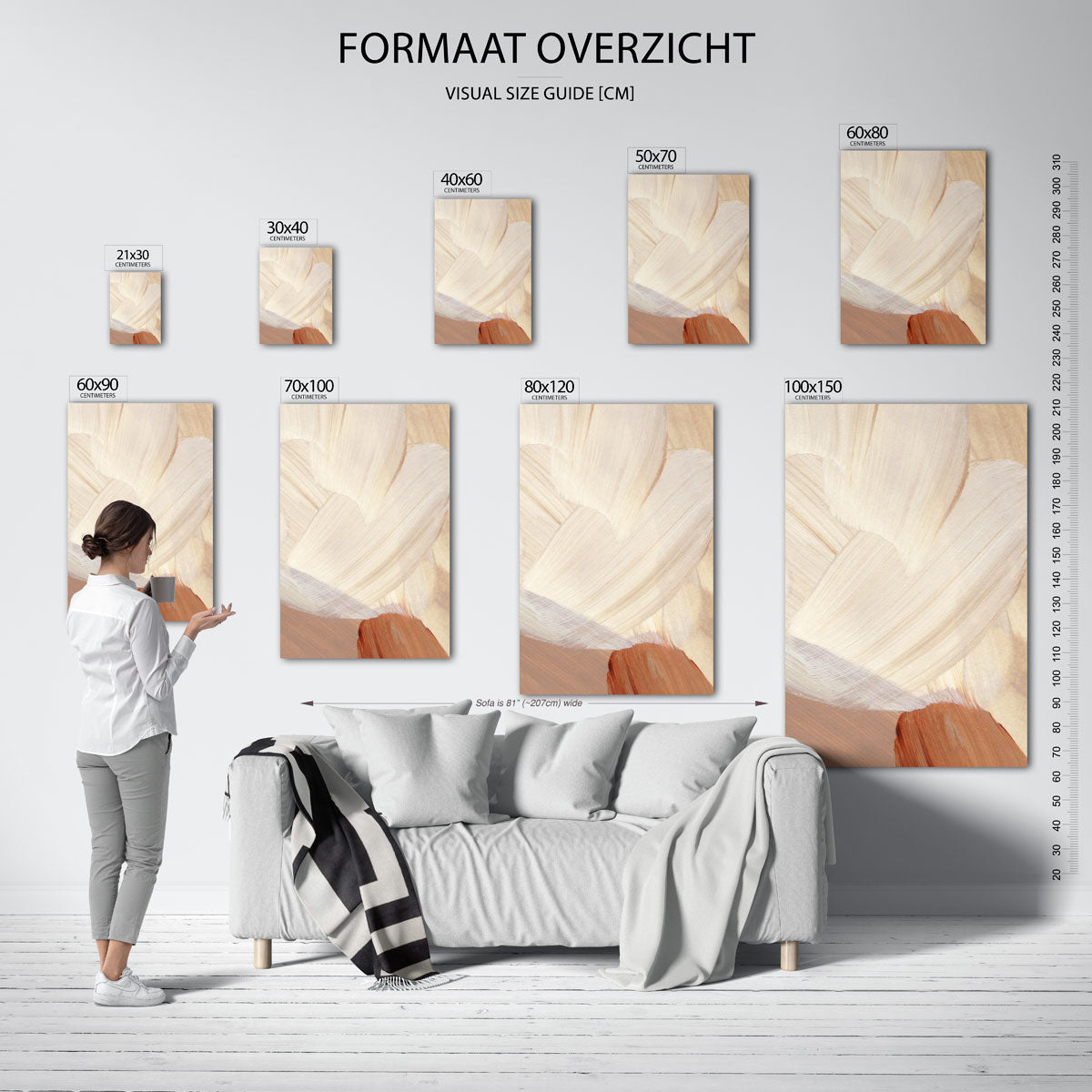 Abstracte penseelstreken Poster