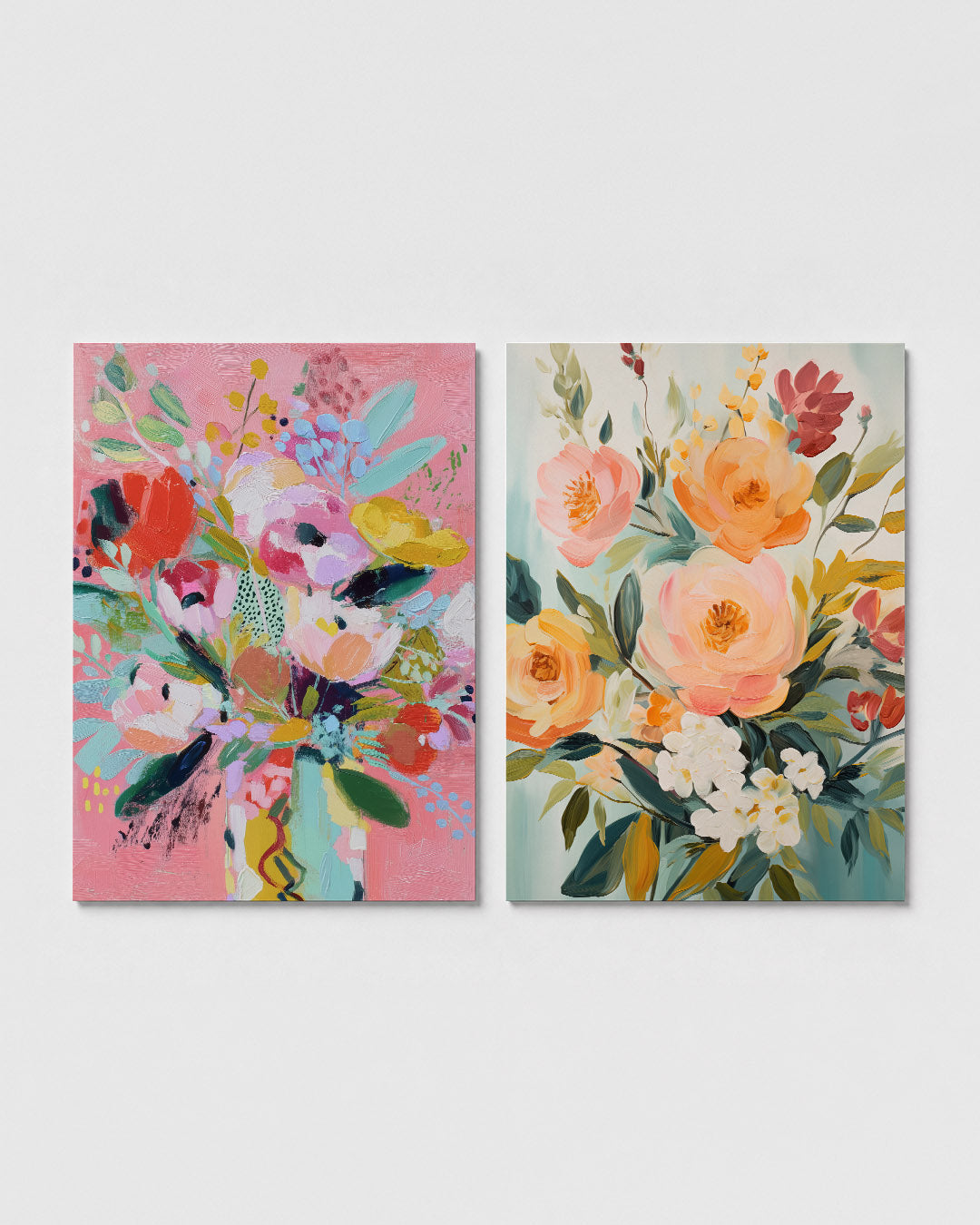 Bloemrijke kleurvlakken Posterset