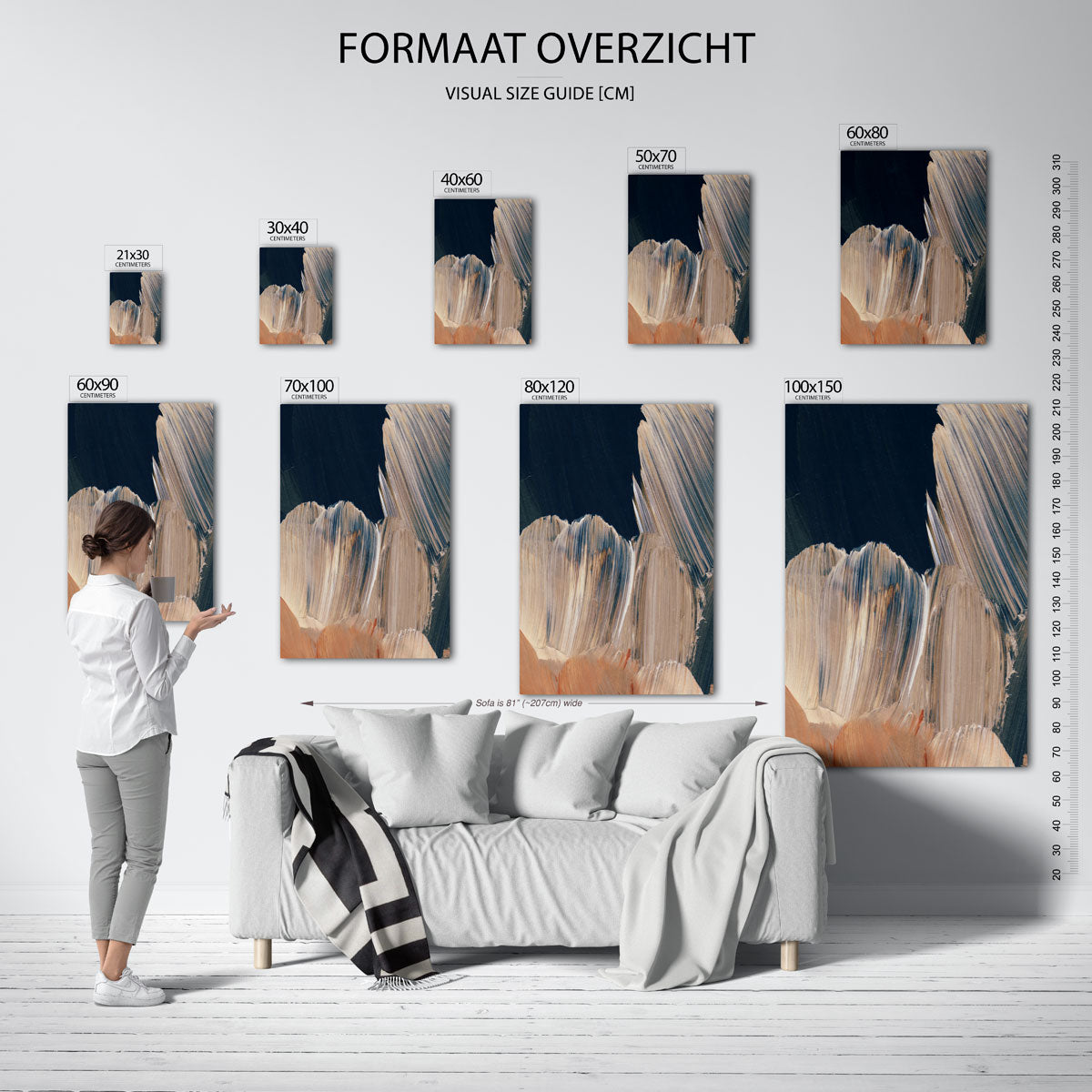 Abstracte penseelstreken Poster