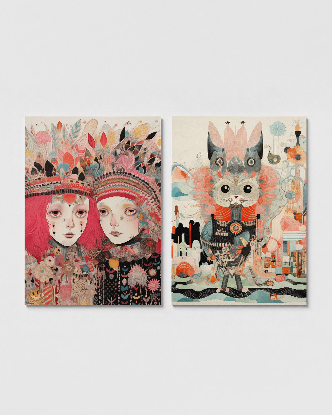 Kleurrijke fantasiefiguren Posterset