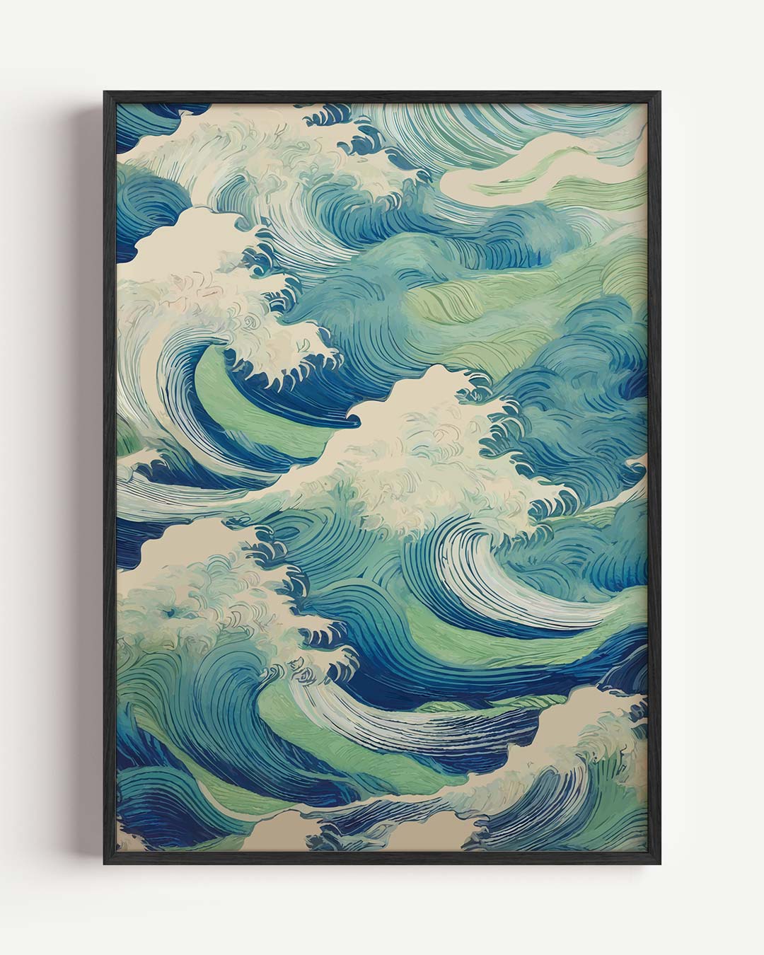 Golvende Blauwe Kunstposter-WallArtistic