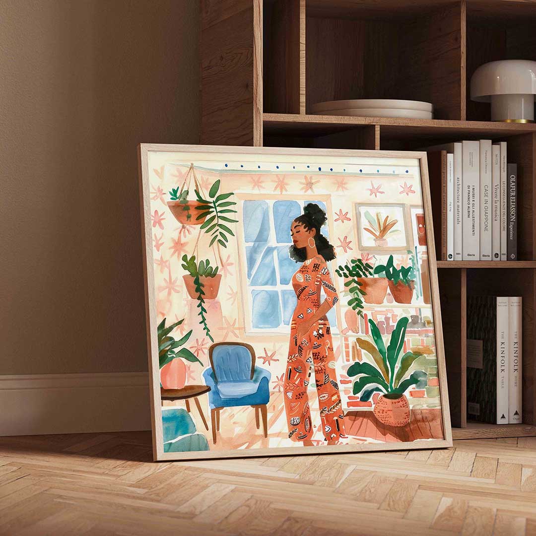 Vrouw in kamer Poster