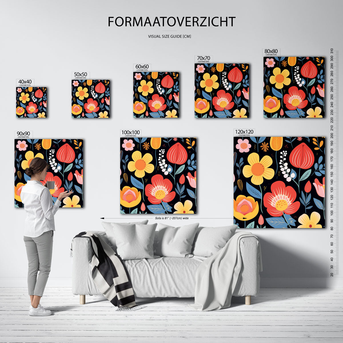 Bloemen en bladeren Poster