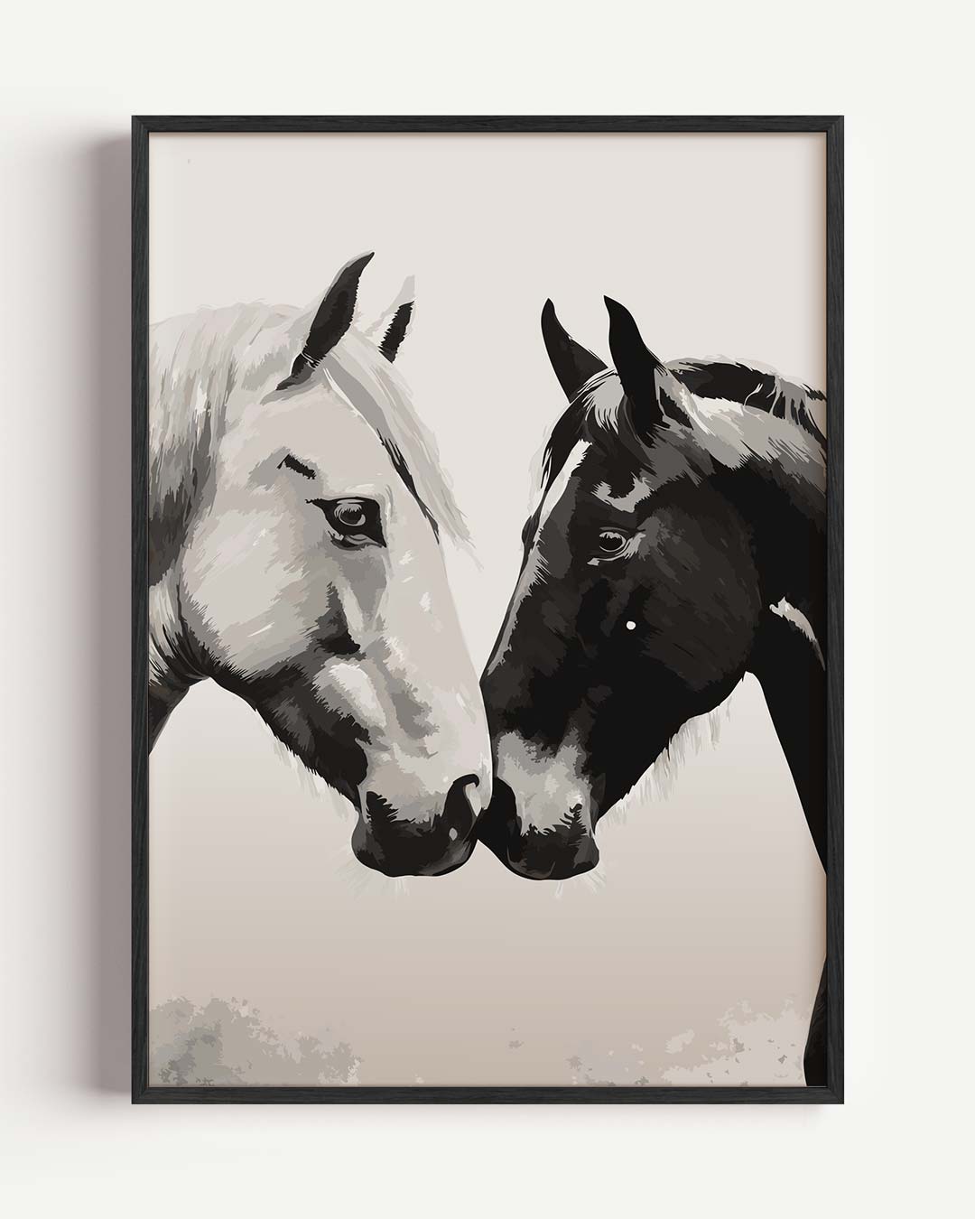 Twee Paarden Vriendschap Poster-WallArtistic