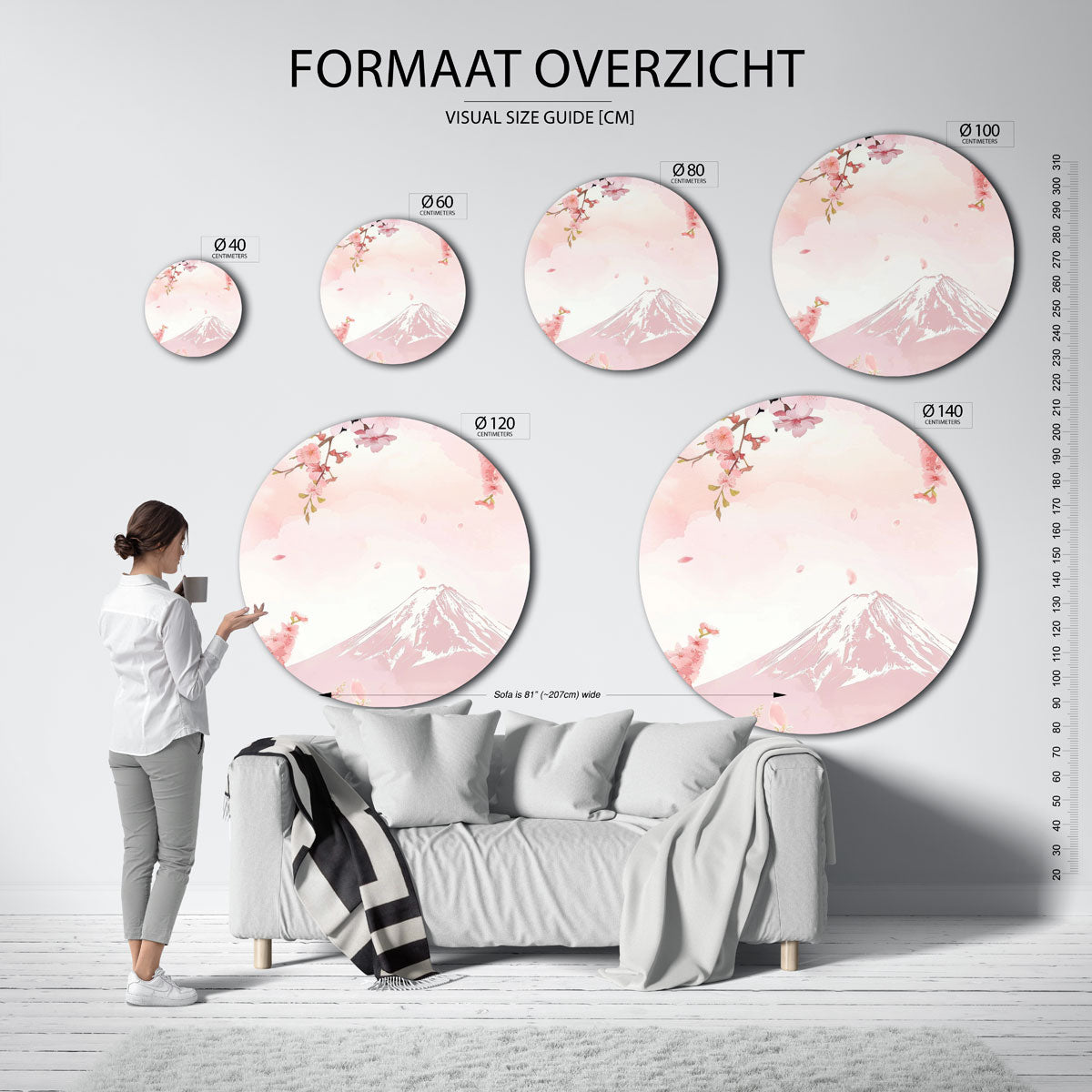Berg en bloesem Muurcirkel