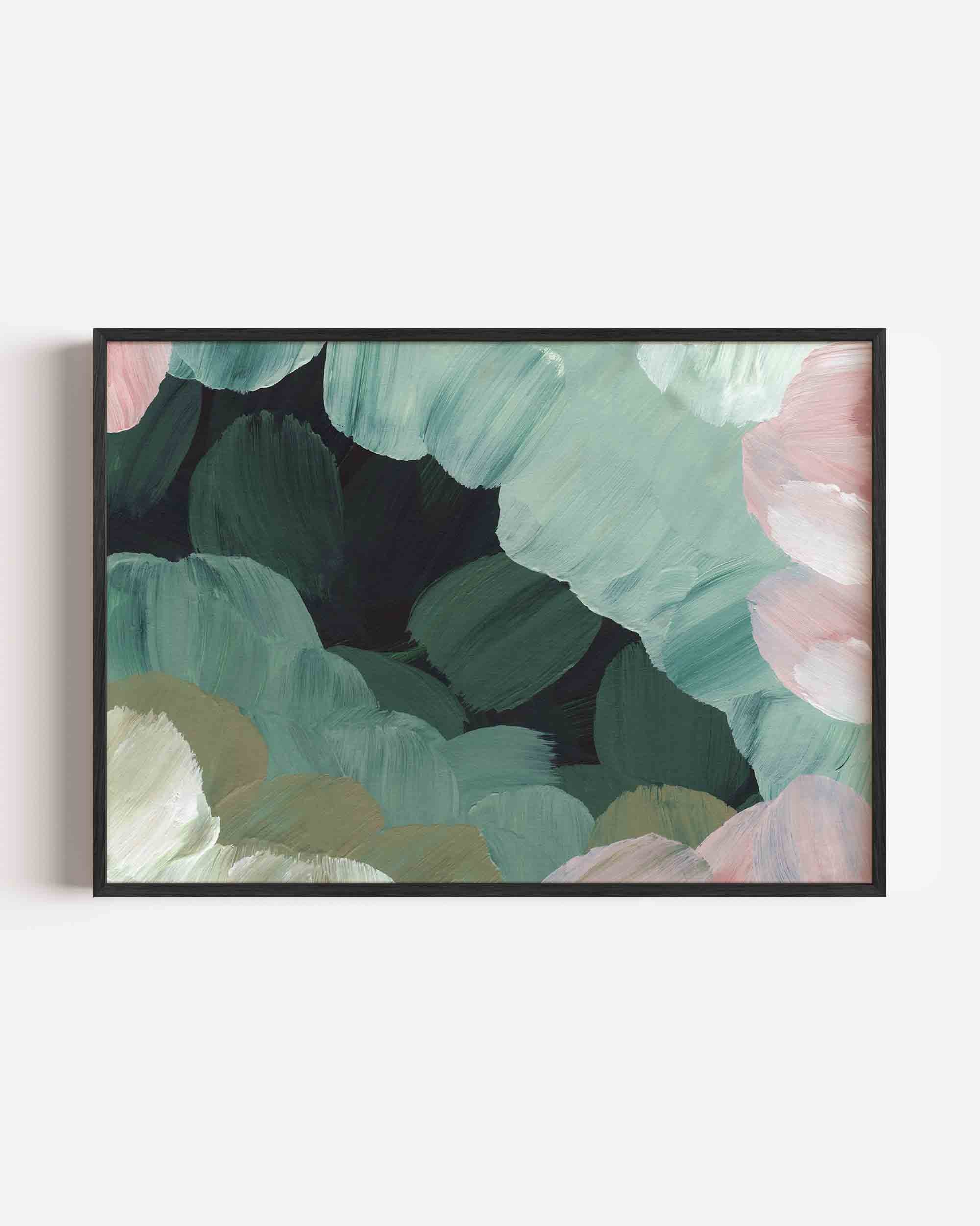 Abstracte groene vormen Poster