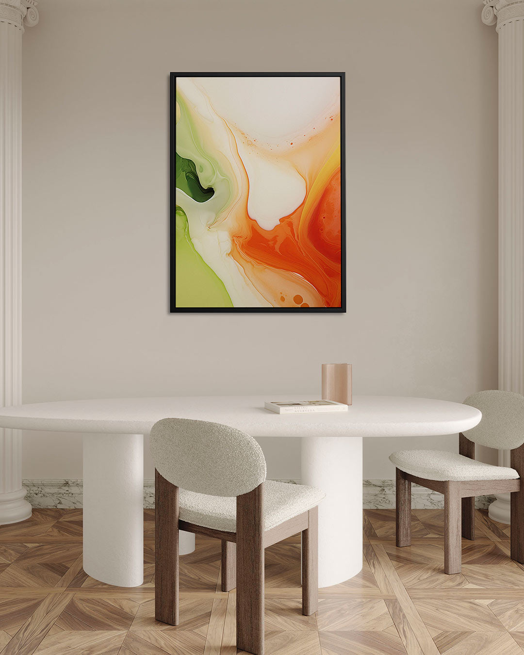 Vloeiende kleurencompositie Kunstwerk