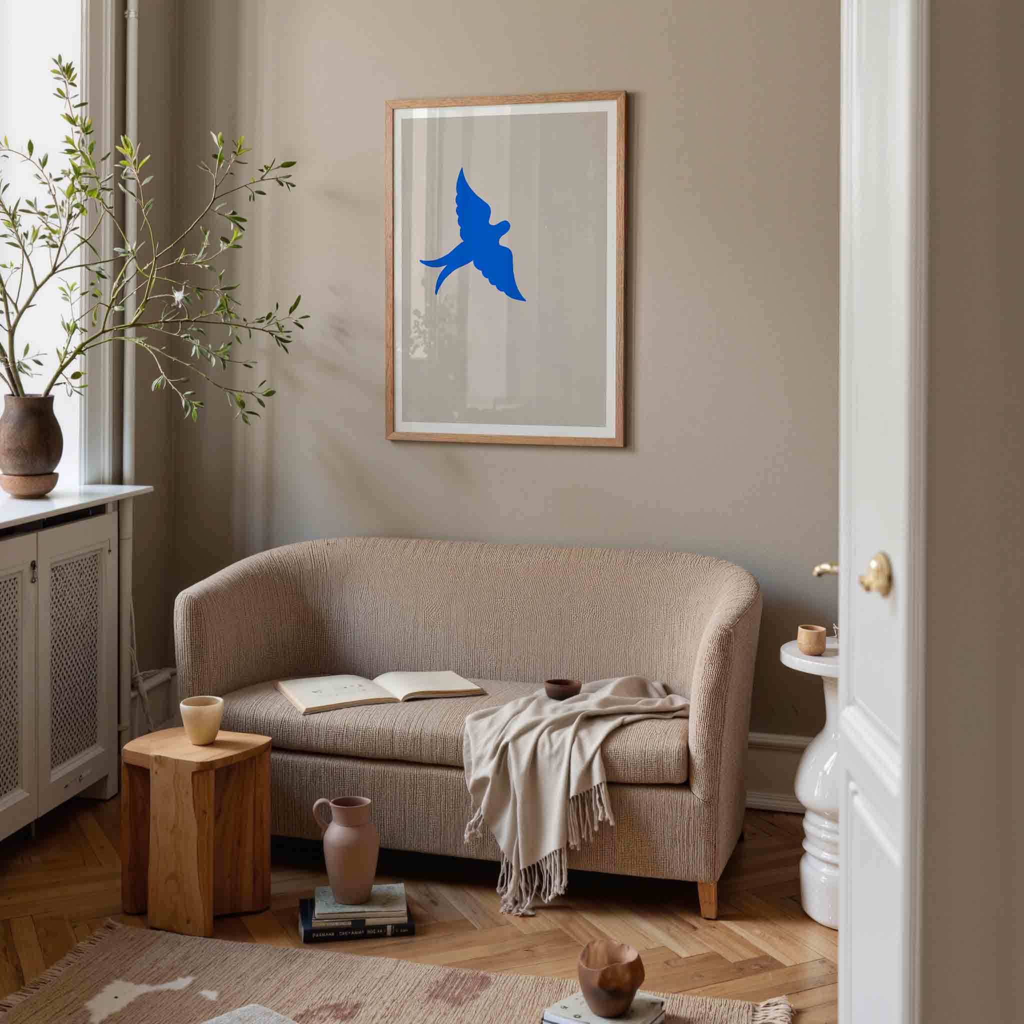 Blauwe vogel Poster