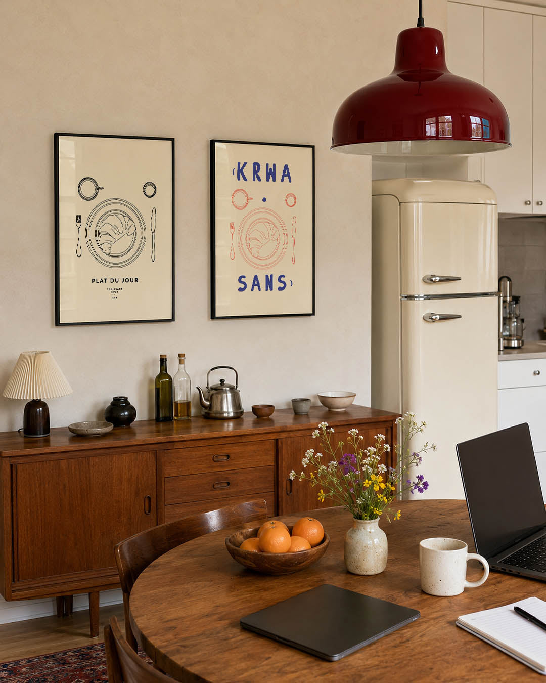 Eenvoudige ontbijtsetting Posterset