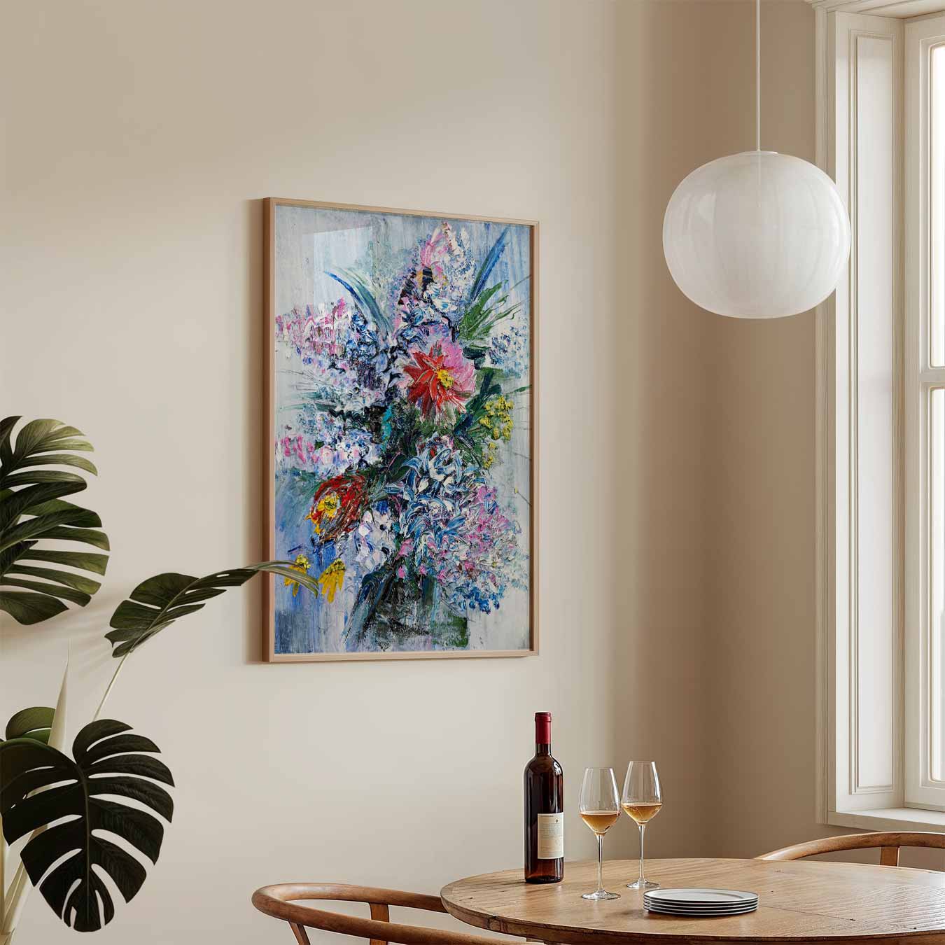 Bloemrijke Expressie Poster-WallArtistic