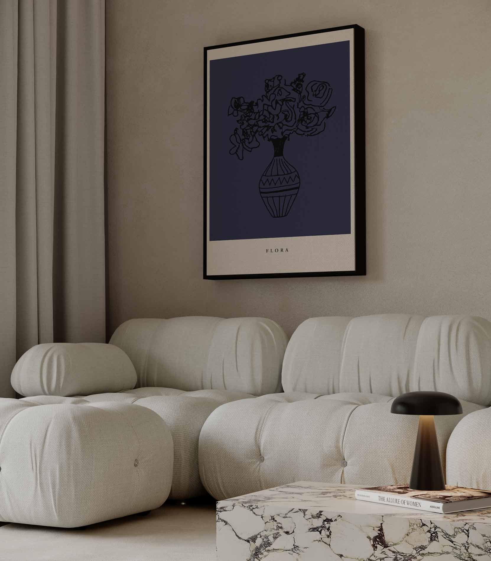 Abstracte Bloemenvaas Kunstposter