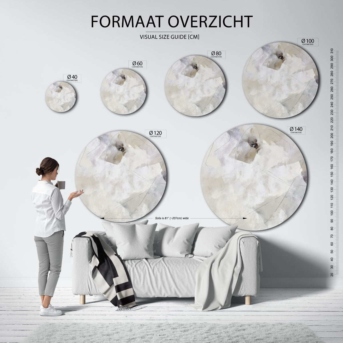 Abstracte lijnen Muurcirkel