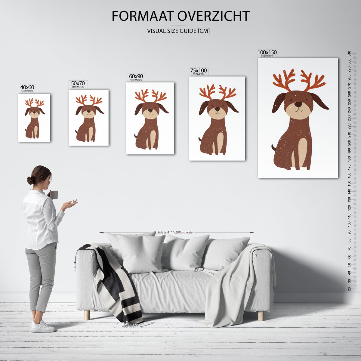 Vrolijke hond illustratie Kunstwerk