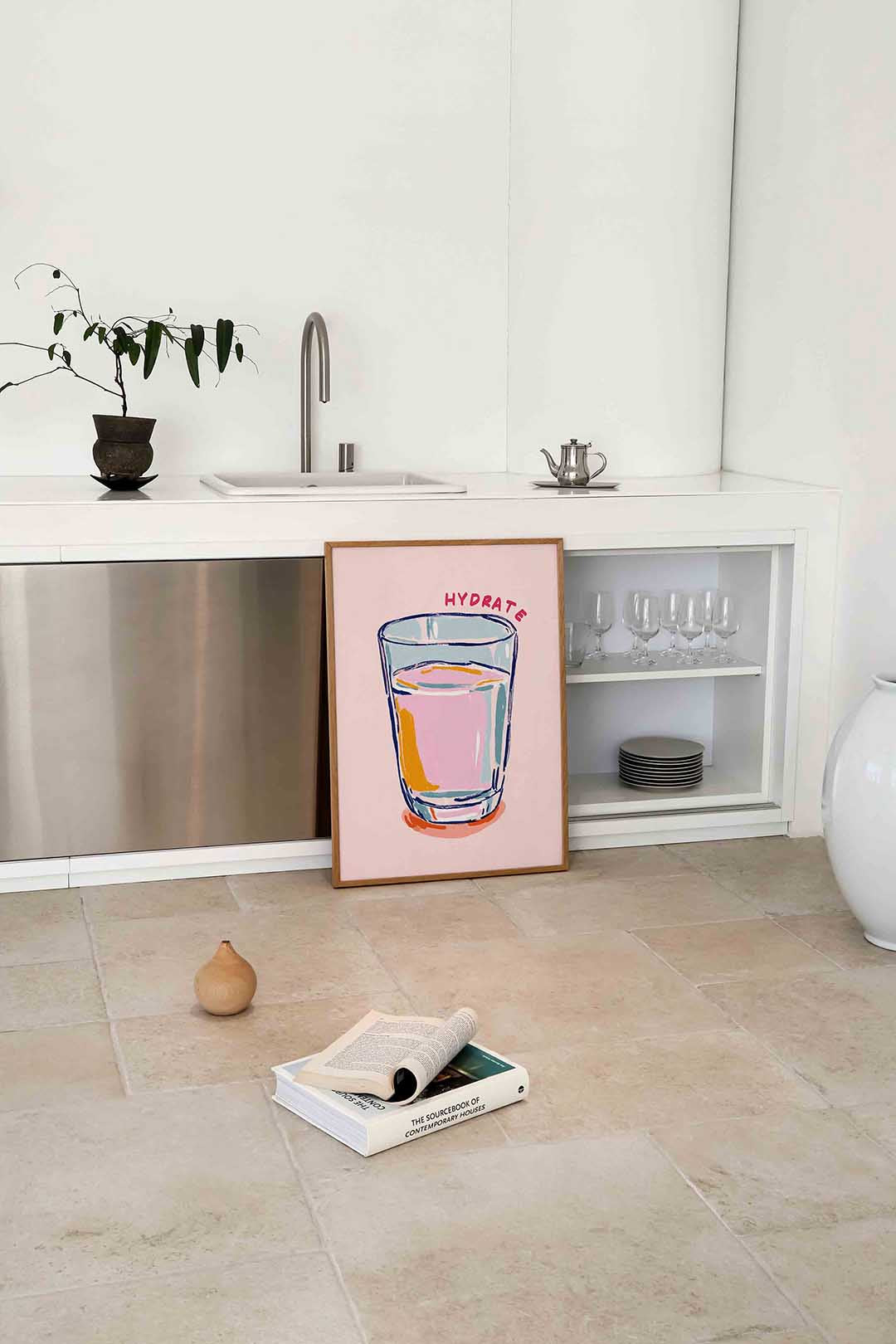 Glas water met tekst Poster