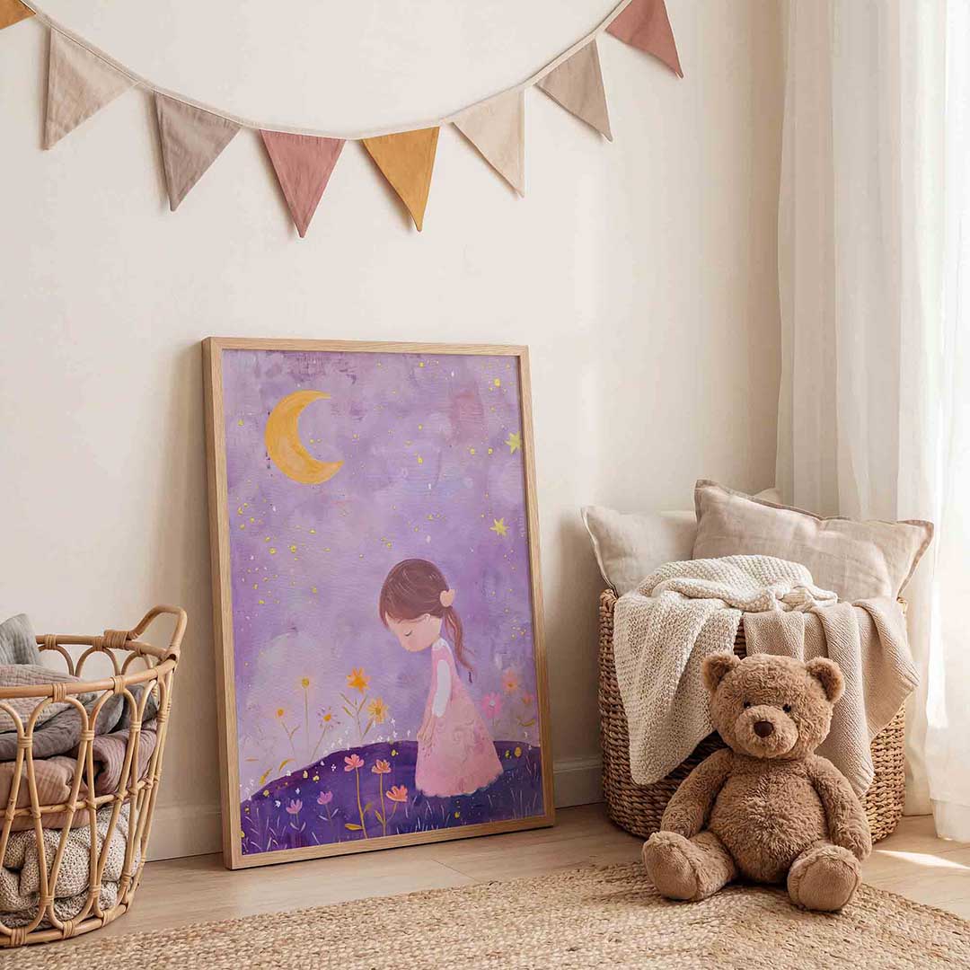 Meisje met bloemen Poster